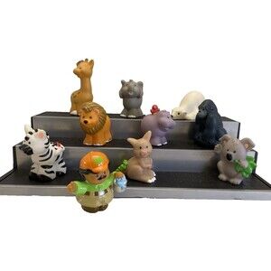 Fisher Price Little People Zoo Animals + Zoo Keeper Safari Figures Lot of 10